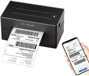 ByteUp Bluetooth Thermal Shipping Label Printer, Wireless 4x6 Shipping Label Printer for Small Business, Support iOS, Android, Windows and Mac, Compatible with Amazon, Ebay, Shopify, Etsy, USPS.