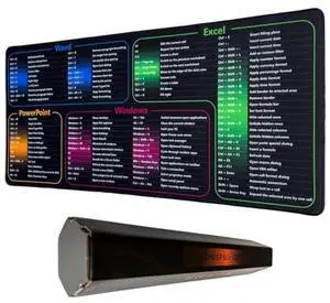 SHEEP&SHEEP Excel Cheat Sheet Desk Pad & Shortcuts Mouse Pad - XXL 35.4"x15.7" Water-Resistant Surface with Anti-Slip Base Excel Pad for Office, Gaming, Design