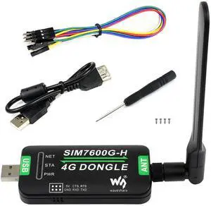 SIM7600G-H 4G DONGLE with Antenna, Industrial Grade 4G USB/UART, Communication and GNSS Positioning Support PC/Raspberry Pi/Drone/Industrial Computer, Support Global Band SIM7600G-H 4G DONGLE with Antenna, Industrial Grade 4G USB/UART, Communication and GNSS Positioning Support PC/Raspberry Pi/Drone/Industrial Computer, Support Global Band