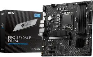 MSI PRO B760M-P DDR4 mATX Motherboard, 4X DDR4~128GB, 1x PCI-E x 16, 2X PCI-E x 1, 2X M.2, 4X SATA, 1x USB 3.2, 4X USB 2.0, 1x USB-C MSI PRO B760M-P DDR4 mATX Motherboard, 4X DDR4~128GB, 1x PCI-E x 16, 2X PCI-E x 1, 2X M.2, 4X SATA, 1x USB 3.2, 4X USB 2.0, 1x USB-C