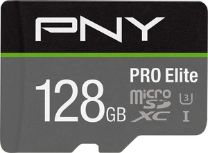 PNY 128GB PRO Elite C10 U3 V30 A2 microSDXC Flash Memory Card, 4K UHD PNY 128GB PRO Elite C10 U3 V30 A2 microSDXC Flash Memory Card, 4K UHD