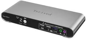 Terived 2 Computers and 2 Monitors DP USB 3.0 KVM Switch 4K@144Hz with Hotkey Switching and Audio Port, Digital Display Aluminum Body Cables inclued Terived 2 Computers and 2 Monitors DP USB 3.0 KVM Switch 4K@144Hz with Hotkey Switching and Audio Port, Digital Display Aluminum Body Cables inclued