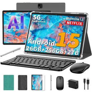 2025 Android 15 tablet with keyboard, 24GB+256GB+2TB Expand, 10 inch 2-in-1 Tablets with 8-Core, 5G WiFi, 8000mAh, BT5.0, 5MP+13MP, GMS, GPS, Widevine L1, Tablet PC with Mouse, Case, Stylus (Green) 2025 Android 15 tablet with keyboard, 24GB+256GB+2TB Expand, 10 inch 2-in-1 Tablets with 8-Core, 5G WiFi, 8000mAh, BT5.0, 5MP+13MP, GMS, GPS, Widevine L1, Tablet PC with Mouse, Case, Stylus (Green)