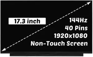 Replacement for ASUS ROG Strix G731G G731GU GL731G GL704GV GL704GW G712LW G712LV AN517-54 DP/N: M50442-001 M51680-001 1920X1080 17.3 inch 144HZ 40 Pins LCD Non-Touch Screen Display Digitizer Panel Replacement for ASUS ROG Strix G731G G731GU GL731G GL704GV GL704GW G712LW G712LV AN517-54 DP/N: M50442-001 M51680-001 1920X1080 17.3 inch 144HZ 40 Pins LCD Non-Touch Screen Display Digitizer Panel
