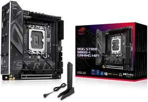 ASUS ROG STRIX B860-I GAMING WIFI B860 LGA 1851 mITX Mini-ITX motherboard, Intel Core Ultra Series 2 Ready, Advanced AI ready, 10+1+2+1 stage, DDR5, 2.5G LAN, WiFi7, M.2, Thunderbolt 4, USB Typ ASUS ROG STRIX B860-I GAMING WIFI B860 LGA 1851 mITX Mini-ITX motherboard, Intel Core Ultra Series 2 Ready, Advanced AI ready, 10+1+2+1 stage, DDR5, 2.5G LAN, WiFi7, M.2, Thunderbolt 4, USB Typ