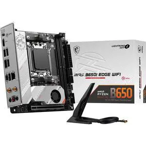 MSI MPG B650I Edge WiFi Gaming Motherboard (AMD Ryzen 9000/8000/7000 Series Processors, AM5, DDR5, PCIe 4.0, M.2, SATA 6Gb/s, USB 3.2 Gen 2, HDMI, Wi-Fi 6E, Bluetooth 5.3, 2.5Gbps LAN, Mini-ITX) MSI MPG B650I Edge WiFi Gaming Motherboard (AMD Ryzen 9000/8000/7000 Series Processors, AM5, DDR5, PCIe 4.0, M.2, SATA 6Gb/s, USB 3.2 Gen 2, HDMI, Wi-Fi 6E, Bluetooth 5.3, 2.5Gbps LAN, Mini-ITX)