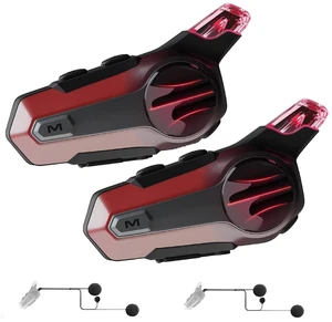 cepkquis Motorcycle Bluetooth Headset for Wireless Dirt Bike 2 Riders 600M Intercom CVC Noise Cancellation Stereo HiFi Music IP67 Waterproof for Full Face Helmet with Tail Light (Red-Dual Pack) cepkquis Motorcycle Bluetooth Headset for Wireless Dirt Bike 2 Riders 600M Intercom CVC Noise Cancellation Stereo HiFi Music IP67 Waterproof for Full Face Helmet with Tail Light (Red-Dual Pack)
