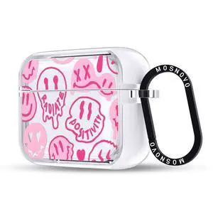 MOSNOVO for AirPods Pro 3 Case, Protective Clear Case with Shockproof Dual Layer Hard Luxe Metal Ring Designed for AirPods Pro 3 Generation - Pink Dripping Smiles MOSNOVO for AirPods Pro 3 Case, Protective Clear Case with Shockproof Dual Layer Hard Luxe Metal Ring Designed for AirPods Pro 3 Generation - Pink Dripping Smiles