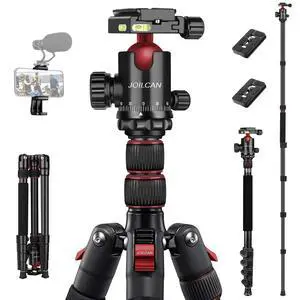 JOILCAN Tripod for Camera, 81" Aluminum Camera Tripod Monopod for DSLR, Heavy Duty Travel Tripods for Spotting Scope Binoculars Laser Level, Payload 35Lb JOILCAN Tripod for Camera, 81" Aluminum Camera Tripod Monopod for DSLR, Heavy Duty Travel Tripods for Spotting Scope Binoculars Laser Level, Payload 35Lb