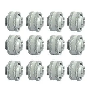 dracaena.io 12 Pack G1/4" to 1/2" ID, 3/4" OD Compression Fitting for Soft Tubing, 20.5mm Height, Nickel-Plated Brass, Leak-Proof O-Ring, White dracaena.io 12 Pack G1/4" to 1/2" ID, 3/4" OD Compression Fitting for Soft Tubing, 20.5mm Height, Nickel-Plated Brass, Leak-Proof O-Ring, White