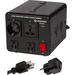 Dynastar Step Up & Step Down Voltage Converter and Transformer, 110-220 to 220-240 Volts; Heavy Duty, Extra Durable Lifetime Coil, 5-Year-Warranty, 1000 Watts Dynastar Step Up & Step Down Voltage Converter and Transformer, 110-220 to 220-240 Volts; Heavy Duty, Extra Durable Lifetime Coil, 5-Year-Warranty, 1000 Watts