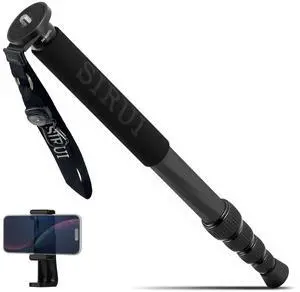 SIRUI Carbon Fiber Monopod for cameras, 65" Compact Lightweight Travel Monopod, 6 Sections, Load up 15kg, included Phone Holder (AM-MDP01) SIRUI Carbon Fiber Monopod for cameras, 65" Compact Lightweight Travel Monopod, 6 Sections, Load up 15kg, included Phone Holder (AM-MDP01)