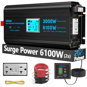 3000 W Power Inverter Pure Sine Wave,6100W Max,12V DC to 120V AC 3000 W Power Inverter Pure Sine Wave,6100W Max,12V DC to 120V AC