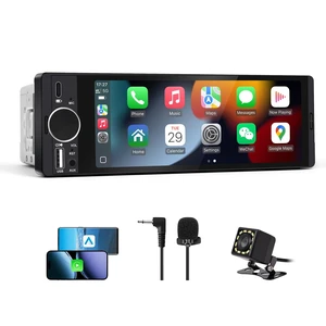 Single Din Car Stereo with Wireless Apple CarPlay & Android Auto, 6.28inch HD Touchscreen Single Din Radio with Bluetooth,1080P Rear Cam,USB,SWC,10-Band EQ,RCA,External Mic,FM car Radio(Black) Single Din Car Stereo with Wireless Apple CarPlay & Android Auto, 6.28inch HD Touchscreen Single Din Radio with Bluetooth,1080P Rear Cam,USB,SWC,10-Band EQ,RCA,External Mic,FM car Radio(Black)