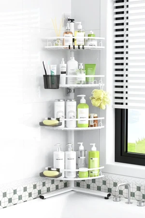Standing Shower Caddy Corner - 4-Tier Rustproof Bathroom Shower Stand Shelf Standing Shower Caddy Corner - 4-Tier Rustproof Bathroom Shower Stand Shelf