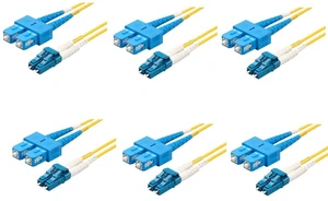 SpeedyFiberTX 6-Pack 3 Meter LC/U to SC/U Fiber Patch Cable, Corning SMF-28 Singlemode 9/125um Ultra Optical Fiber, OS1/OS2 Compatible, Duplex Yellow Riser OFNR Cable Jacket SpeedyFiberTX 6-Pack 3 Meter LC/U to SC/U Fiber Patch Cable, Corning SMF-28 Singlemode 9/125um Ultra Optical Fiber, OS1/OS2 Compatible, Duplex Yellow Riser OFNR Cable Jacket