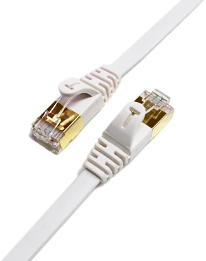 Tera Grand - 75FT - CAT7 10 Gigabit Ethernet Ultra Flat Patch Cable for Modem Router LAN Network, Gold Plated Shielded RJ45 Connectors, Faster Than CAT6a CAT6 CAT5e, White Tera Grand - 75FT - CAT7 10 Gigabit Ethernet Ultra Flat Patch Cable for Modem Router LAN Network, Gold Plated Shielded RJ45 Connectors, Faster Than CAT6a CAT6 CAT5e, White