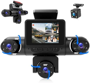 360 Degree 5 Channel Dash Cam, Front and Rear Inside Left Right Car Camera, 2" Screen, Night Vision, Loop Recording, 24H Parking Mode, Reverse View 360 Degree 5 Channel Dash Cam, Front and Rear Inside Left Right Car Camera, 2" Screen, Night Vision, Loop Recording, 24H Parking Mode, Reverse View