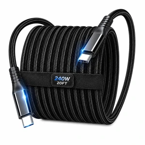 20FT USB C to USB C Cable Extra Long,240W PD Fast Charging,20Gbps Data Sync 20FT USB C to USB C Cable Extra Long,240W PD Fast Charging,20Gbps Data Sync