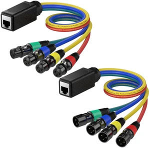 4-Channel XLR to RJ45 Cable 1.5 Feet Snake Cable 3Pin DMX & Audio Extender 4-Channel XLR to RJ45 Cable 1.5 Feet Snake Cable 3Pin DMX & Audio Extender