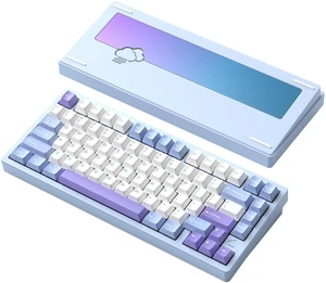 KIBU WOBKEY Rainy75 75% Tri-Mode Mechanical Keyboard, CNC Aluminum Custom Wireless Keyboard, Hot Swappable, VIA Programmable, Violet Switch, RGB Backlit,BT/2.4G/Wired for Mac/Win(Standard Blue) KIBU WOBKEY Rainy75 75% Tri-Mode Mechanical Keyboard, CNC Aluminum Custom Wireless Keyboard, Hot Swappable, VIA Programmable, Violet Switch, RGB Backlit,BT/2.4G/Wired for Mac/Win(Standard Blue)