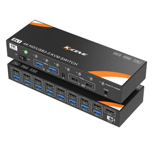 HDMI KVM Switch 8 Computers 1 Monitor, 8 Ports USB 3.0 KVM Switcher Support 4K@60Hz for 8 PC Share Keyboard and Mouse, Support Hotkey Switching Way HDMI KVM Switch 8 Computers 1 Monitor, 8 Ports USB 3.0 KVM Switcher Support 4K@60Hz for 8 PC Share Keyboard and Mouse, Support Hotkey Switching Way