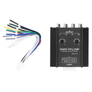 Audio Converter, 4 Channel High Low Level Frequency Filter Impedance Converter Line Input Output for Car Stereo Systems Power Amplifier Installation Vehicle Owners Auto Enthusiasts Upgrades Audio Converter, 4 Channel High Low Level Frequency Filter Impedance Converter Line Input Output for Car Stereo Systems Power Amplifier Installation Vehicle Owners Auto Enthusiasts Upgrades