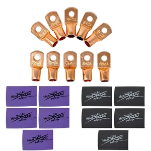 Sky High Car Audio 1/0 Gauge Copper Ring Terminals w/Heat Shrink (10 Pack) 3/8 Lug Connectors for Car Audio, Battery & Power Wire Black + Color Options (Purple and Black) Sky High Car Audio 1/0 Gauge Copper Ring Terminals w/Heat Shrink (10 Pack) 3/8 Lug Connectors for Car Audio, Battery & Power Wire Black + Color Options (Purple and Black)