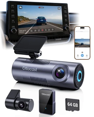OTTOCAST 2K Dash Cam Front and Rear + Wireless Carplay,Factory-Screen View OTTOCAST 2K Dash Cam Front and Rear + Wireless Carplay,Factory-Screen View