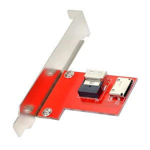 NGFF PCI-Express PCI-E 4.0 SAS Slimline SFF-8654 Female to Oculink SFF-8612 SFF-8611 Female Adapter PCBA Reversible with 12cm Bracket NGFF PCI-Express PCI-E 4.0 SAS Slimline SFF-8654 Female to Oculink SFF-8612 SFF-8611 Female Adapter PCBA Reversible with 12cm Bracket