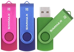 SIMMAX 3 Pack 32GB Memory Stick USB 2.0 Flash Drives Swivel Thumb Drive Pen Drive (32GB Pink Blue Green) SIMMAX 3 Pack 32GB Memory Stick USB 2.0 Flash Drives Swivel Thumb Drive Pen Drive (32GB Pink Blue Green)