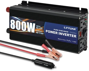 LVYUAN 800W Pure Sine Wave Power Inverter 12V DC to 110V/120V LVYUAN 800W Pure Sine Wave Power Inverter 12V DC to 110V/120V