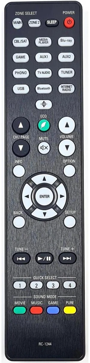INTECHING RC-1244 AV Receiver Remote Control Replacement INTECHING RC-1244 AV Receiver Remote Control Replacement