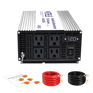 Dual Input Voltage 12V/24V Power Inverter 1800W, 90% High Efficiency Modified Sine Wave DC to 120V AC Inverter with LED Display, 4 AC Outlets for Truck RV Camping Home Emergency Backup Off-Grid Dual Input Voltage 12V/24V Power Inverter 1800W, 90% High Efficiency Modified Sine Wave DC to 120V AC Inverter with LED Display, 4 AC Outlets for Truck RV Camping Home Emergency Backup Off-Grid