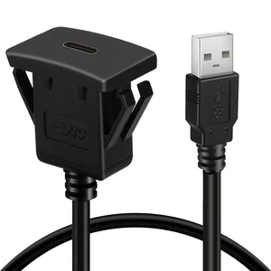 RIKYJIC USB Male to Female AUX Flush Panel Mount Extension Cable 1 Meters for Car Truck Boat Motorcycle Dashboard (USB Type C Female) RIKYJIC USB Male to Female AUX Flush Panel Mount Extension Cable 1 Meters for Car Truck Boat Motorcycle Dashboard (USB Type C Female)