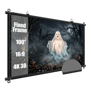 100 inch Fixed Frame Projector Screen, Anti Glare Outdoor Indoor Movie Projector Screen, Wrinkle-Free Hanging Projection Screen for Room Wall, Theater, Camping, Backyard, 4K HD 16:9 100 inch Fixed Frame Projector Screen, Anti Glare Outdoor Indoor Movie Projector Screen, Wrinkle-Free Hanging Projection Screen for Room Wall, Theater, Camping, Backyard, 4K HD 16:9