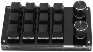 12 Key Mini Keyboard One Handed Mechanical Gaming Keyboard, Multifunctional Shortcut Programmable Macro Keyboards with Button for Vista Macos (Black) 12 Key Mini Keyboard One Handed Mechanical Gaming Keyboard, Multifunctional Shortcut Programmable Macro Keyboards with Button for Vista Macos (Black)