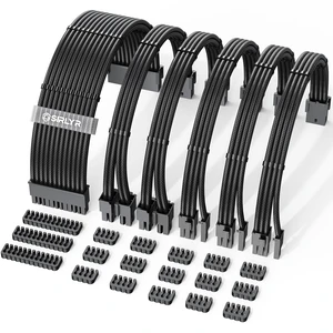 Sirlyr Black 16AWG PSU Extension Cables,24/8Pin,Pre-Bent Sirlyr Black 16AWG PSU Extension Cables,24/8Pin,Pre-Bent