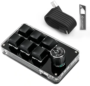 LUKCOZMO Macro Pad Programmable Customized 6-Key Mini Mechanical Gaming Keyboard One Handed Keyboard BT OSU Multifunctional Knob with Type C Cable (Updated Software in USB Drive Black) LUKCOZMO Macro Pad Programmable Customized 6-Key Mini Mechanical Gaming Keyboard One Handed Keyboard BT OSU Multifunctional Knob with Type C Cable (Updated Software in USB Drive Black)