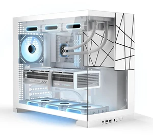 ATX Gaming PC Case, Mid Tower Computer case with Dual Chamber for Cable Management, 270 Panoramic Unique Desktop Chassis, Rear ARGB Fan pre-Installed, for BTF ATX/MATX Mobo, 360 AIO (White, 120mmx1) ATX Gaming PC Case, Mid Tower Computer case with Dual Chamber for Cable Management, 270 Panoramic Unique Desktop Chassis, Rear ARGB Fan pre-Installed, for BTF ATX/MATX Mobo, 360 AIO (White, 120mmx1)