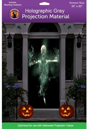 36" x 80" Gray Door Holographic Rear Projection Screen with Mounting Hardware for Projecting Halloween Videos 36" x 80" Gray Door Holographic Rear Projection Screen with Mounting Hardware for Projecting Halloween Videos