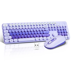 Wireless Keyboard and Mouse Combo, Full Size Compact Quiet Wireless Keyboard and Mouse Set 2.4G Ultra-Thin Sleek Design for Windows, Desktop, PC, Notebook, Laptop,Round Keys Purple Mixed Wireless Keyboard and Mouse Combo, Full Size Compact Quiet Wireless Keyboard and Mouse Set 2.4G Ultra-Thin Sleek Design for Windows, Desktop, PC, Notebook, Laptop,Round Keys Purple Mixed