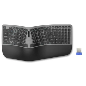 TECKNET Wireless Ergonomic Keyboard Rechargeable, 2.4G+Bluetooth Ergo Cordless USB Computer Keyboard, Wrist Rest, Natural Typing, Stain-Resistant Fabric, Compatible For Windows Computer Desktop TECKNET Wireless Ergonomic Keyboard Rechargeable, 2.4G+Bluetooth Ergo Cordless USB Computer Keyboard, Wrist Rest, Natural Typing, Stain-Resistant Fabric, Compatible For Windows Computer Desktop