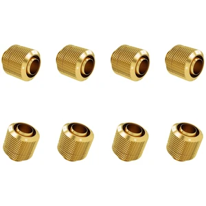 Barrow G1/4" Thread to 3/8" ID, 1/2" OD Compression Fitting for Soft Tubing Use for 10/13mm (ID/OD) Soft Tube, Soft Pipe Connector with Sealed O-Ring for PC Water Cooling Systems, Gold 8-Pack Barrow G1/4" Thread to 3/8" ID, 1/2" OD Compression Fitting for Soft Tubing Use for 10/13mm (ID/OD) Soft Tube, Soft Pipe Connector with Sealed O-Ring for PC Water Cooling Systems, Gold 8-Pack