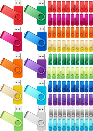 Kanayu 100 Pack 4GB USB 2.0 Flash Drives, Multicolor Swivel Design Kanayu 100 Pack 4GB USB 2.0 Flash Drives, Multicolor Swivel Design