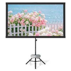 Portable Projector Screen with Tripod Stand, 80in Projection Screen Outdoor for Backyard, Camping, Washable Cloth Projector Screen with Water Weight Bag, Indoor Movie Screen, 16:9 Portable Projector Screen with Tripod Stand, 80in Projection Screen Outdoor for Backyard, Camping, Washable Cloth Projector Screen with Water Weight Bag, Indoor Movie Screen, 16:9