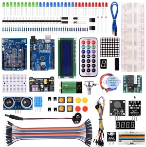 Kuman Arduino-Compatible R3 Board Starter Kit with Sensors, Breadboard, Jumper Wires, Motors, LCD, Tutorial for Beginners to Learn Robotics Coding and Electronics Projects Kuman Arduino-Compatible R3 Board Starter Kit with Sensors, Breadboard, Jumper Wires, Motors, LCD, Tutorial for Beginners to Learn Robotics Coding and Electronics Projects