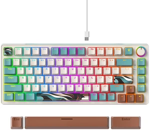 Fogruaden 75% Wired Mechanical Gaming Keyboard - Hot Swappable, Red Switch, RGB Backlit 82 Keys TKL Mechanical Keyboard with Volume Control KnobB400brown Fogruaden 75% Wired Mechanical Gaming Keyboard - Hot Swappable, Red Switch, RGB Backlit 82 Keys TKL Mechanical Keyboard with Volume Control KnobB400brown