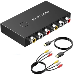 2 Port RCA to HDMI Converter, AV to HDMI Converter with HDMI and RCA Cables 2 Port RCA to HDMI Converter, AV to HDMI Converter with HDMI and RCA Cables