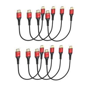 8K Short HDMI Cable 1FT 8Pack, 48Gbps HDMI 2.1 Cord, Red Aluminum Braided 8K Short HDMI Cable 1FT 8Pack, 48Gbps HDMI 2.1 Cord, Red Aluminum Braided